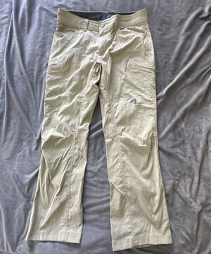 Eddie Bauer First Ascent Pants Mens 33x30 Beige Khaki Cargo Outdoor Utility Gorp